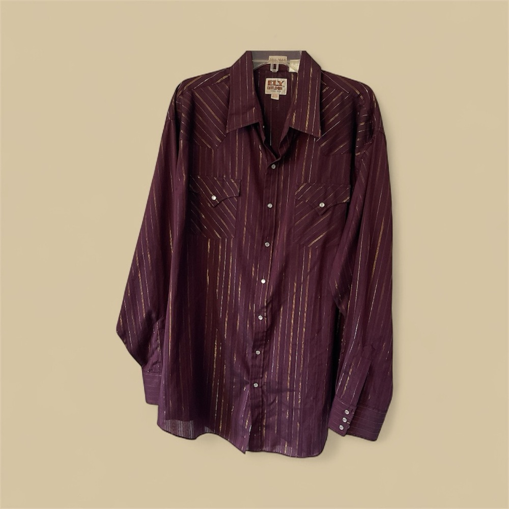 Vintage Ely Cattleman Deep Purple Western Shirt